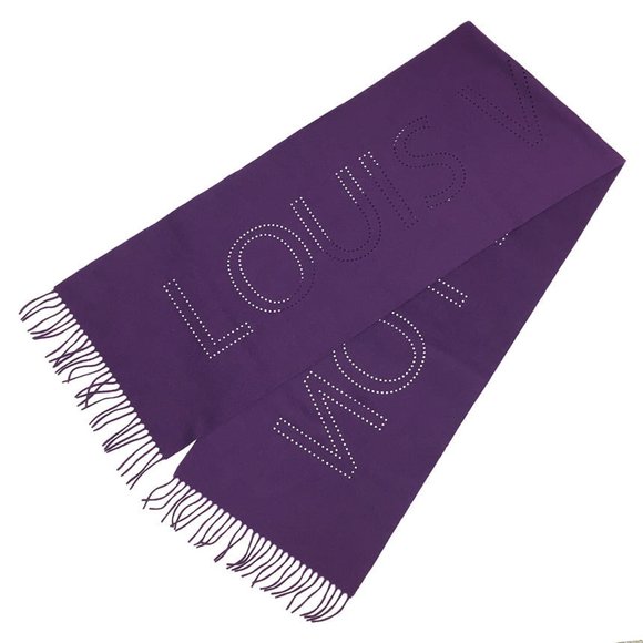 LOUIS VUITTON Louis Vuitton Escharpe LV Perfot Punching Muffler 401552 Dark Purp - Picture 1 of 3